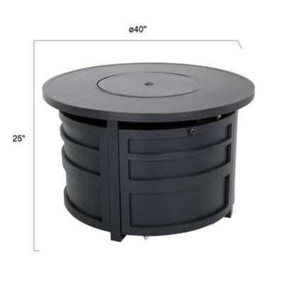 Image showing  40 in. Propane Round Aluminum Outdoor Fire Pit Table