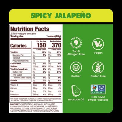 Image showing 1 th Jackson's Spicy Jalapeno Sweet Potato Chips with Avocado Oil