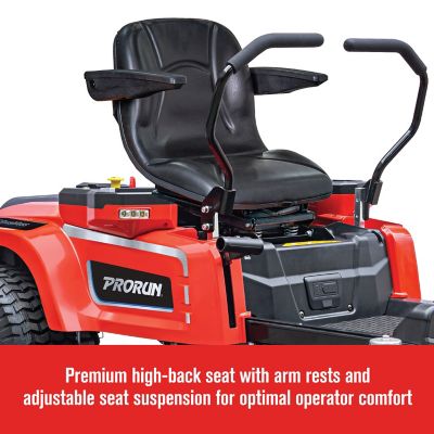 Image showing 6 th PRORUN 60V 42-in. Zero-Turn Riding Lawn Mower with 10.0 Ah Batteries (3), Charger, Mulch Kit, and Towing Kit