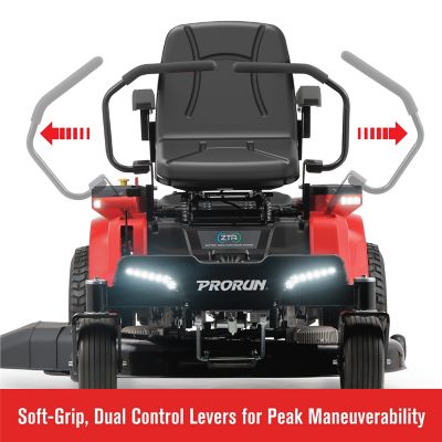 Image showing 7 th PRORUN 60V 42-in. Zero-Turn Riding Lawn Mower with 10.0 Ah Batteries (3), Charger, Mulch Kit, and Towing Kit