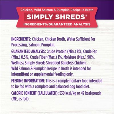 Image showing  Simply Shreds Wet Dog Food Topper - Wild Salmon & Pumpkin, 2.8 Ounce