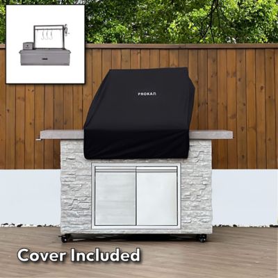 Image showing 7 th Prokan 36 in. Infinity SS304 Built-in Argentine Charcoal and Wood BBQ Grill