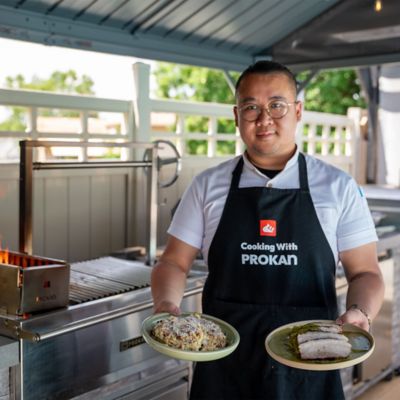 Image showing 8 th Prokan 36 in. Infinity SS304 Built-in Argentine Charcoal and Wood BBQ Grill