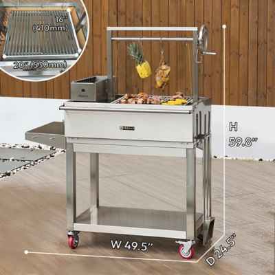 Image showing  42 in. Infinity SS304 Argentine Charcoal and Wood BBQ Grill
