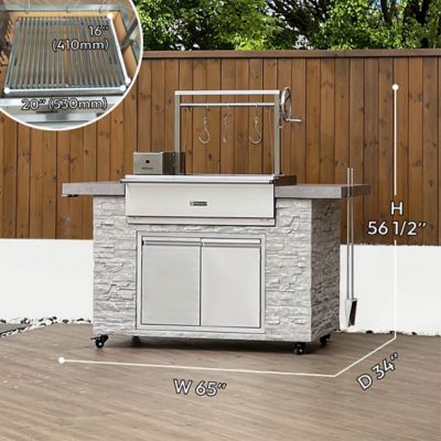 Image showing  65 in. Infinity European Ledge Argentine BBQ Island Grill