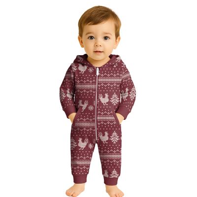 Image showing 3 th Goodie Two Sleeves Baby Onesie Merry Chickmas Sleeper Pajamas