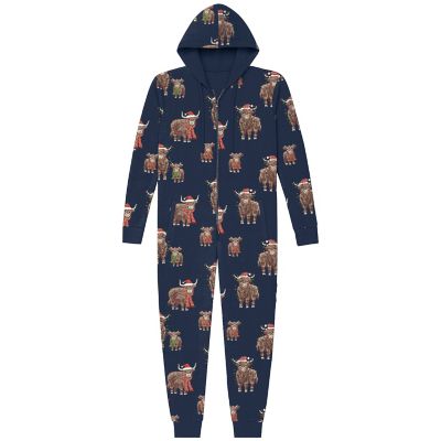 Goodie Two Sleeves Women's Onesie Highland Holiday Cow Sleeper Pajamas