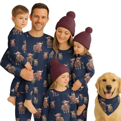 Image showing  Women's Highland Holiday Cow Sleep Set Pajamas