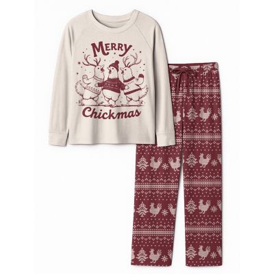 Goodie Two Sleeves Men's Merry Chickmas Sleep Set Pajamas