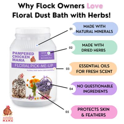 Image showing  Pick Me Up Dust Bath With Herbs - For Pet Chickens & Other Poultry, FLORAL10