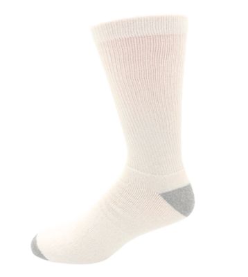 Blue Mountain Men's Cushioned Crew Socks, Black/White, 10 Pairs