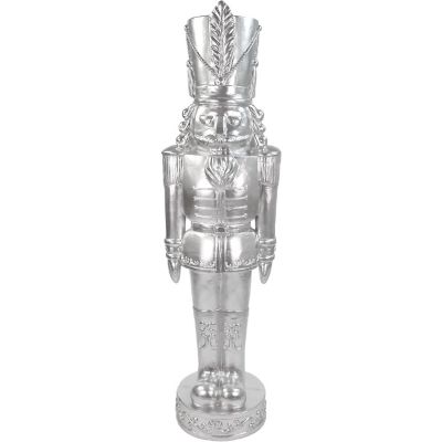 Fraser Hill Farm 4 ft. Nutcracker Soldier in Silver