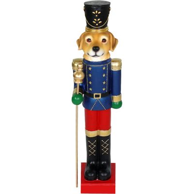 Fraser Hill Farm 32 in. Nutcracker Puppy Holding Scepter