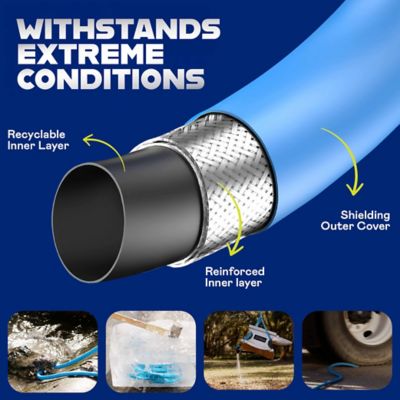 Image showing  Professional 100 ft. Reinforced Polymer 400PSI Hard Anodized Fitting Kink Resistant Garden Hose