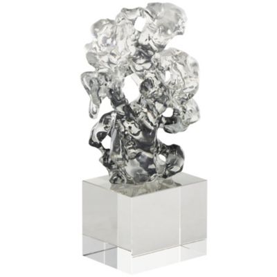 Image showing  Glass Freeform Abstract Decorative Sculpture with Clear Square Base