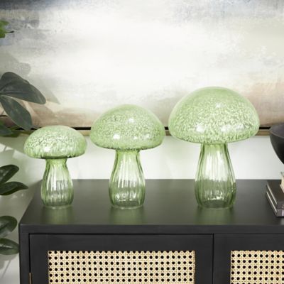Harper & Willow Glass Textured Mushroom Decorative Sculpture