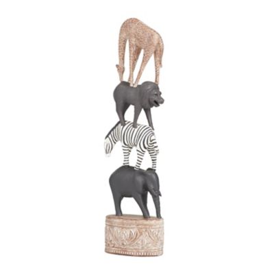 Image showing 7 th Harper & Willow Polyresin Safari Animals Decorative Sculpture
