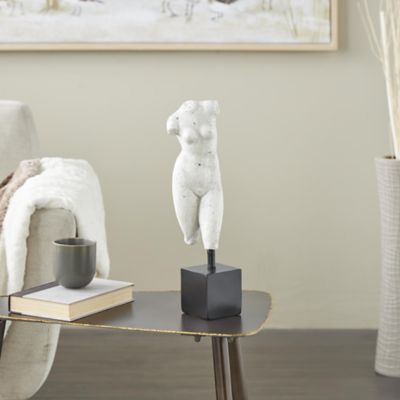 Harper & Willow Polystone People Decorative Sculpture with Black Square Base