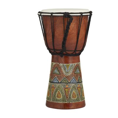 Image showing 6 th Harper & Willow Wood Handmade Djembe Drum Decorative Sculpture with Rope Accents