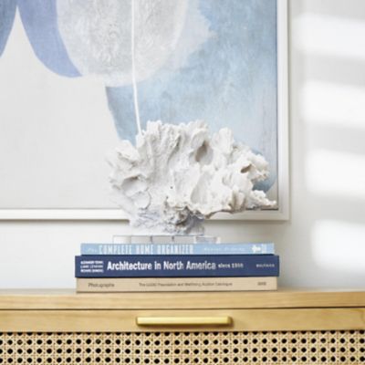 Harper & Willow Polystone Textured Coral Decorative Sculpture with Clear Acrylic Base