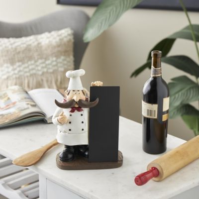 Harper & Willow Polystone Chef Decorative Sculpture with Chalkboard