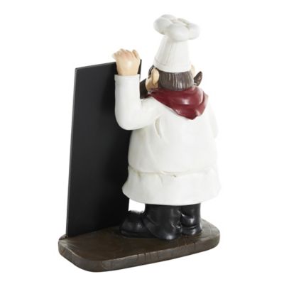 Image showing 7 th Harper & Willow Polystone Chef Decorative Sculpture with Chalkboard
