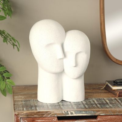 Harper & Willow Polystone Head People Decorative Sculpture with Speckled Detailing