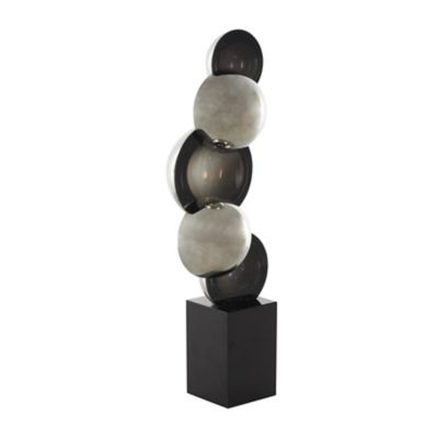 Image showing  Glass Stacked Orb Abstract Decorative Sculpture with Black Base