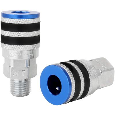 Image showing  ColorFit Coupler and Plug Kit, with Rubber Safety Bumper-(T-Style, Blue)-1/4 in. NPT, (14-Piece)
