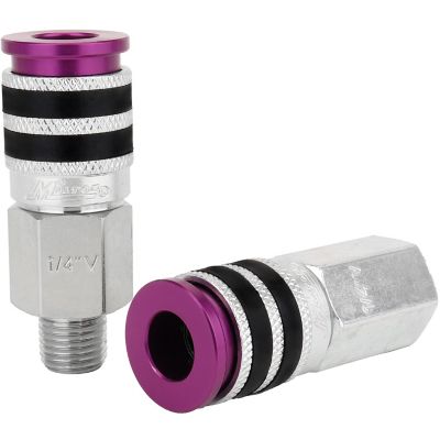 Image showing  ColorFit Coupler and Plug Kit, with Rubber Safety Bumper-(V-Style, Purple)-1/4 in. NPT, (14-Piece)