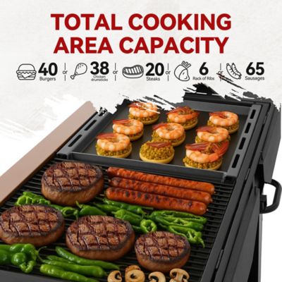 Image showing  6-Burner Gas Grill and Griddle Combo, Large Cooking Capacity Propane Grill & Griddle, 78,000 BTU Output