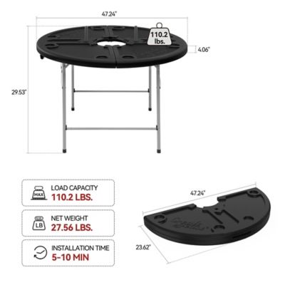 Image showing  Foldable 47 in. Round Crawfish Table, Seafood Table, Camping Table, Portable Table