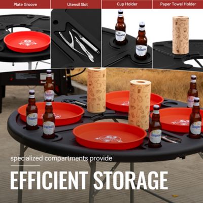 Image showing  Foldable 47 in. Round Crawfish Table, Seafood Table, Camping Table, Portable Table