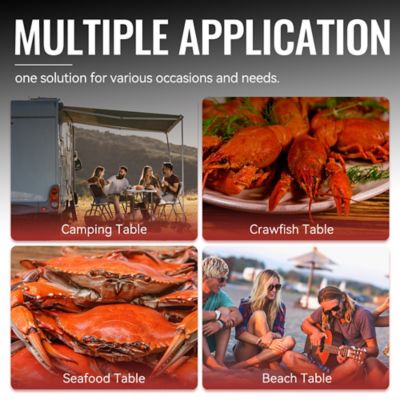 Image showing  Foldable 47 in. Round Crawfish Table, Seafood Table, Camping Table, Portable Table