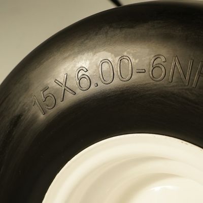 Image showing  15x6.00-6 Flat Free Tire with 3/4 in. 5/8 in. and 1/2 in. Bushing-3.0 in.-6.9 in. Center Hub Set of 2