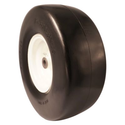 Image showing 6 th Ogracwheel 15x6.00-6 Flat Free Tire with 3/4 in. 5/8 in. and 1/2 in. Bushing-3.0 in.-6.9 in. Center Hub Set of 2