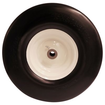 Image showing 7 th Ogracwheel 15x6.00-6 Flat Free Tire with 3/4 in. 5/8 in. and 1/2 in. Bushing-3.0 in.-6.9 in. Center Hub Set of 2