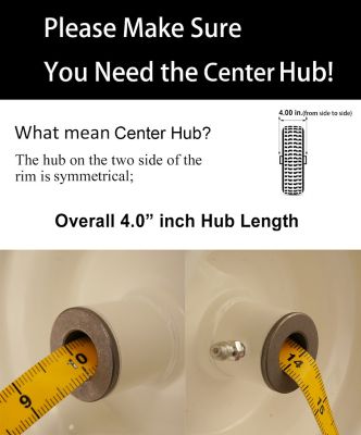 Image showing  13x6.50-6 Flat-Free Tire w/3/4 in. 5/8 in. and 1/2 in. Bushing-4.0 in.-6.0 in. Center Hub Set of 2