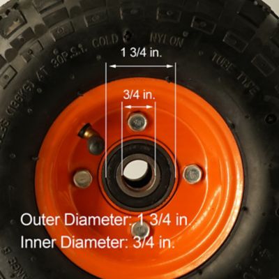 Image showing  Set of TWO 4.10/3.50-4 Sulky Replacement Tire with 5/8 and 3/4 Axle-2.25 in.-5.00 in. Hub