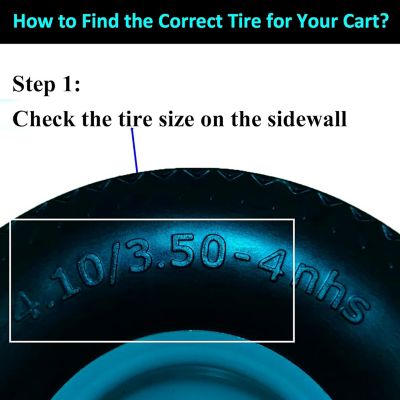 Image showing  Flat Free 4.10/3.50-4 Tire with 3/4 and 5/8 Bore-3.5 in. Center Hub 10 in. Solid Wheel Set of 2