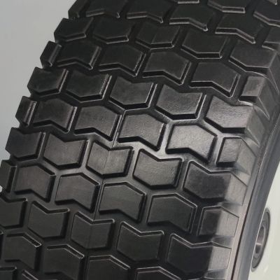 Image showing  Set of Two 15x6.00-6 Flat Free Tire with 1.0 in. Axle-3 in. Center Hub