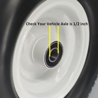 Image showing  Flat Free Tire 15x6.00-6 with 1/2 in. Axle-3 in. Center Hub Set of 2