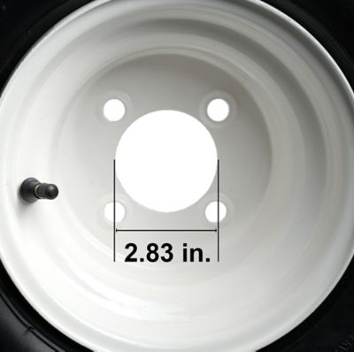 Image showing  18x9.50-8 Lawn Mower Tires with 4 Lug 8 in.x 7 in. Wheel-2.83 in. Central Hole-4PR-1000 lb. Capacity, 2 pc.