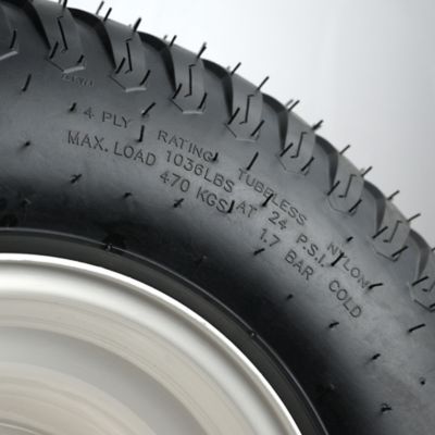 Image showing 5 th Ogracwheel 18x9.50-8 Lawn Mower Tires with 4 Lug 8 in.x 7 in. Wheel-2.83 in. Central Hole-4PR-1000 lb. Capacity, 2 pc.