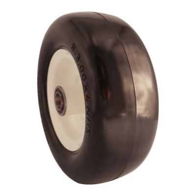 Image showing 7 th Ogracwheel 8x3.00-4 Flat Free Tire with 3/4 and 5/8 Bearings-3.25-4.75 in. Center Hub Set of 2