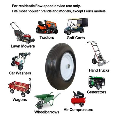 Image showing  3.50-8 in. Wheelbarrow Tires with 5/8 Bearing-3 in. Hub Universal Fit Wheelbarrow Wheel