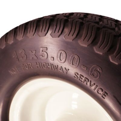 Image showing 5 th Ogracwheel Flat Free Turf Tread Tire 13x5.00-6 with 3/4 and 5/8 Bearings-3 in. Center Hub