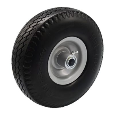 Image showing 6 th Ogracwheel Flat Free 4.10/3.50-4 Tire with 3/4 and 5/8 Bore-3.0 in. Center Hub 10 in. Tire Set of 2