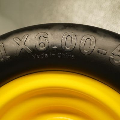 Image showing  11x6.00-5 Flat Free Tire with 3/4 and 5/8 Bearings for Zero Turn Mower-5.9 in.-8.46 in. Center Hub Set of 2
