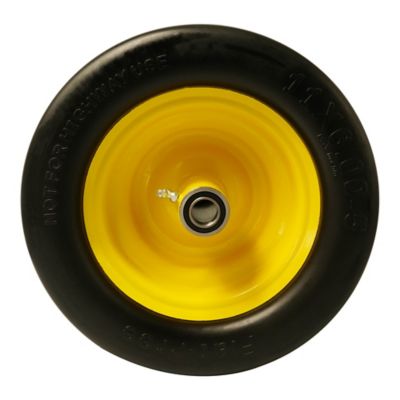 Image showing 6 th Ogracwheel 11x6.00-5 Flat Free Tire with 3/4 and 5/8 Bearings for Zero Turn Mower-5.9 in.-8.46 in. Center Hub Set of 2